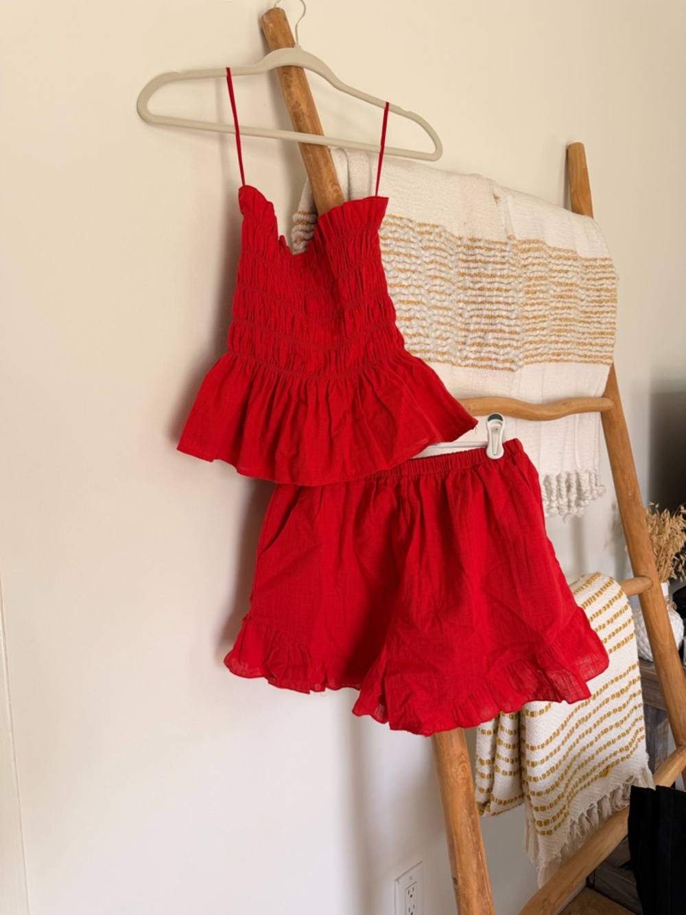 Fortunate One- Strapless Red Ruffle Two-Piece Set - Picture 5 of 8